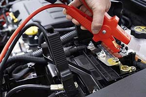 Battery Boost or Jump Start being performed