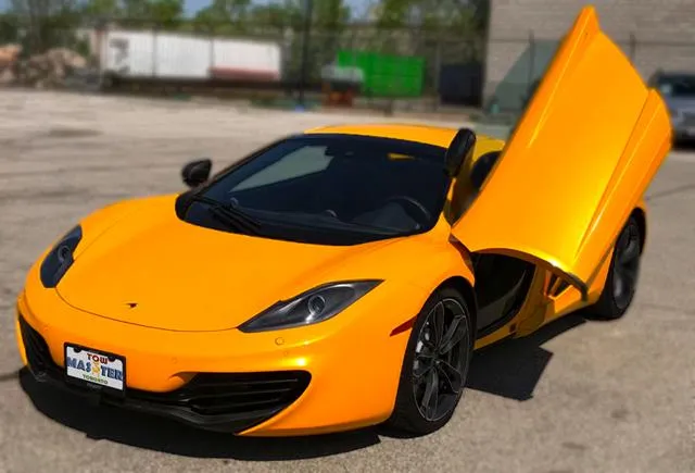 Sports car towing